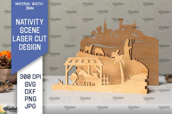 3D Nativity Scene SVG for Winter Amp Branding
