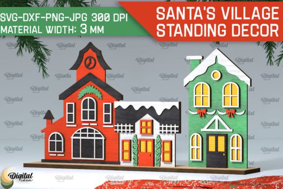 3D Santa’s Village SVG for Winter Amp Branding