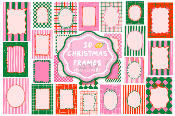 Christmas Frames PNG Clipart Bundle: Illustrations for Blogs