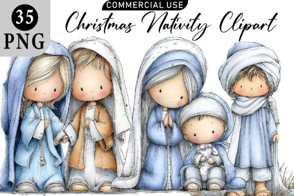 Christmas Nativity Clipart: Illustrations for Design