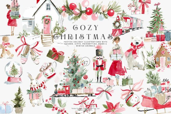 Cozy Christmas Watercolor Clipart Set Review
