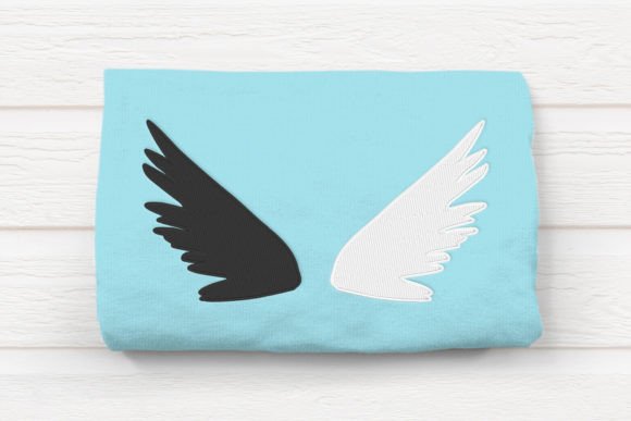 Dual Wings Embroidery: A Christmas Design Asset