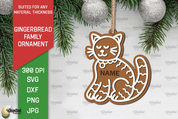 Gingerbread Cat SVG: Winter Amp Charm