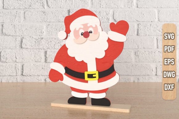 Jolly Santa Waving Laser Cut for Winter Amp
