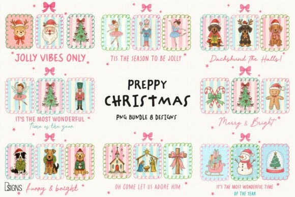 Preppy Christmas Bundle: Festive Illustrations