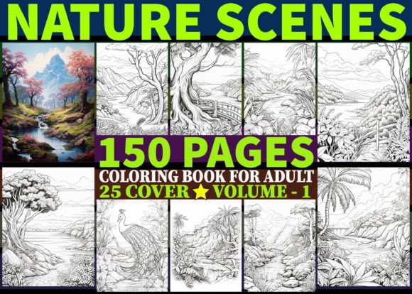 Review: 150 Nature Scenes Coloring Pages Vol 1