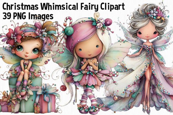Review: Christmas Whimsical Fairy Clipart for Stitching