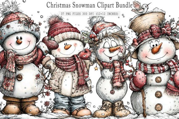 Reviewing the Christmas Whimsical Snowman Clipart for Stitching