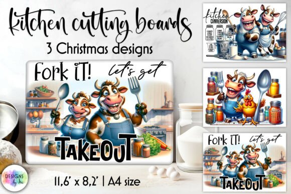 Reviewing the Funny Cow Christmas Cutting Board Print
