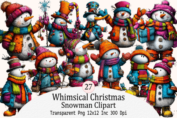 Reviewing Whimsical Christmas Snowman Clipart for Stitching