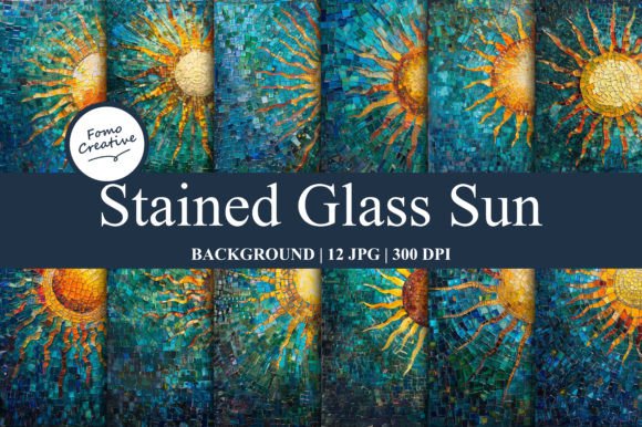 Stained Glass Sun Background for Branding