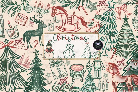 Whimsical Christmas Clipart for Illustrations