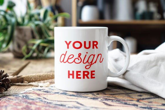 White Ceramic Mug Mockup Cozy Home Style for Mugs Amp