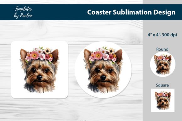 Yorkshire Terrier Coaster Sublimation Print Templates Review